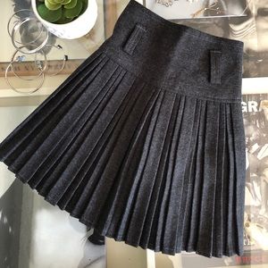 Pleated Woolen Skirt